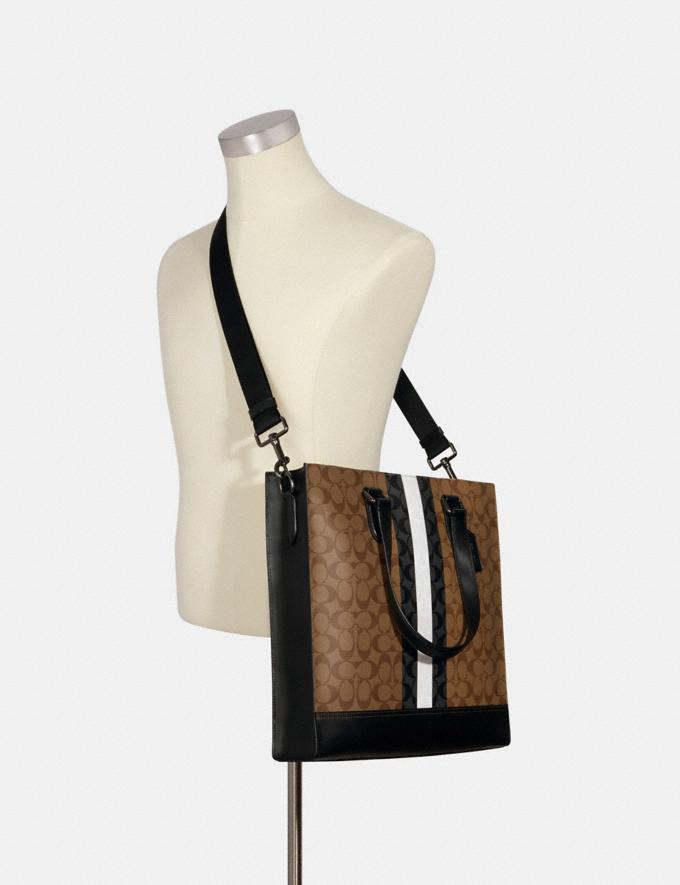 COACH Graham Structured Tote In Signature Canvas With Varsity Stripe