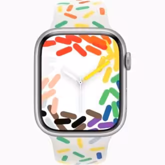 Apple Watch Series 9 Silver Aluminum Case with Pride Edition Sport Band price in Nigeria. Buy 2023 Apple Watch Series 9 in Lagos Abuja Port Harcourt Kano Kaduna Ilorin Ogun Abeokuta Ibadan Osun Ife Akure Ondo Benin Edo Bayelsa Uyo Eket Calabar Jos Plateau State Accra Ghana