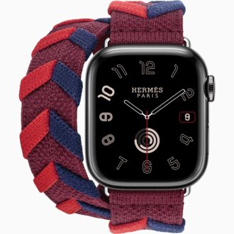 Apple Watch Hermès Space Black Stainless Steel Case with Bridon