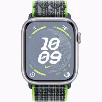 Apple Watch Series 9 Silver Aluminum Case with Bright Green/Blue Nike Sport Loop price in Nigeria. Buy 2023 Apple Watch Nike Series 9 in Lagos Abuja Port Harcourt Kano Kaduna Ilorin Ogun Abeokuta Ibadan Osun Ife Akure Ondo Benin Edo Bayelsa Uyo Eket Calabar Jos Plateau State Accra Ghana