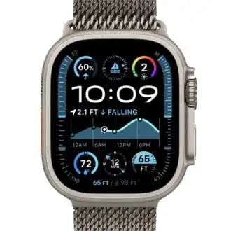 Apple Watch Ultra 2 Natural Titanium Case with Natural Titanium Milanese Loop